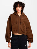 NIKE W STUDIO FLEECE OVERSIZE CROP FZ HOOD på