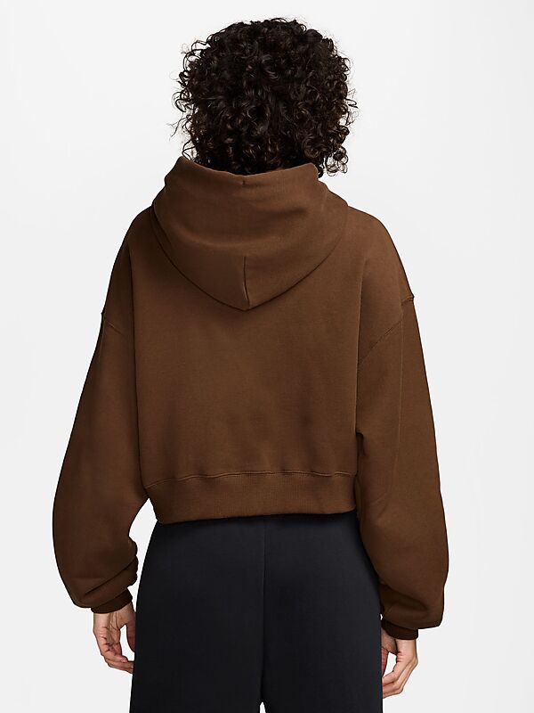 NIKE W STUDIO FLEECE OVERSIZE CROP FZ HOOD på