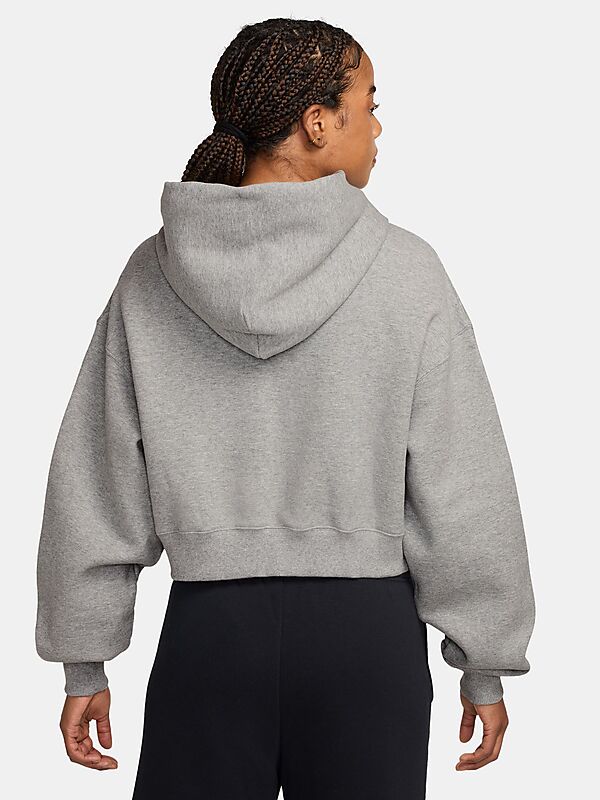 NIKE W STUDIO FLEECE OVERSIZE CROP FZ HOOD på