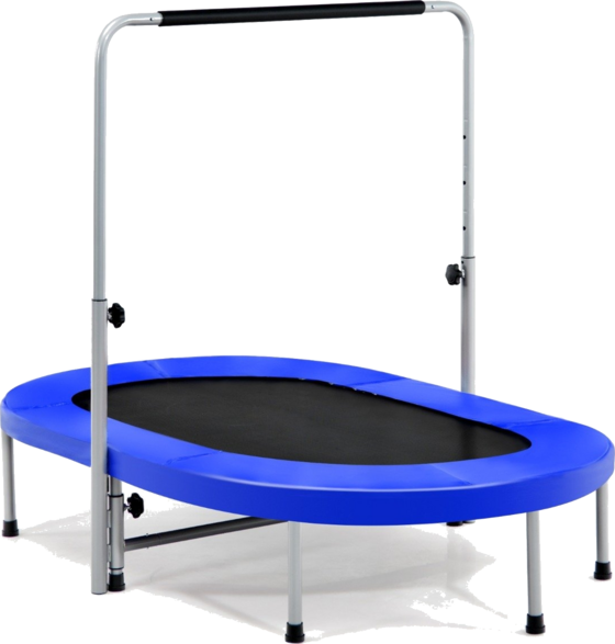 NORTHIX 2 Person Trampoline With Height-adjustable Handle Mini Trampoline 154 X 90 X 92 -132 Cm Blue på