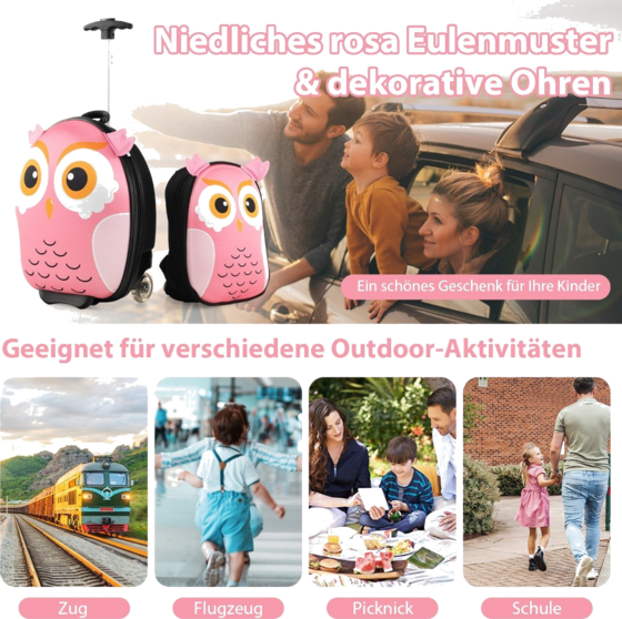 B2X 2-piece Children's Suitcase Backpack With Wheels 3-stage Telescopic Handle 12"+16" Children's Tr på