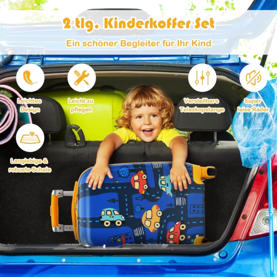 B2X 2-piece Children's Suitcase Set Hard Case Backpack 33 X 22 X 51 Cm Dark Blue på