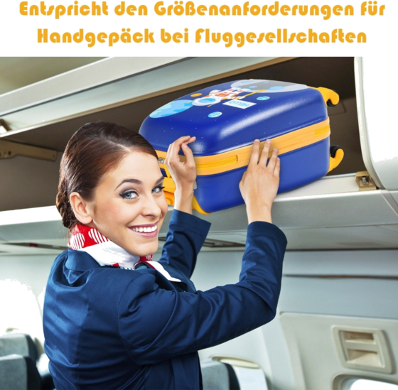 NORTHIX 2-piece Children's Suitcase Set With Astronaut Pattern Backpack Suitcase 27 X 20 X 43 Cm Dark Blue på