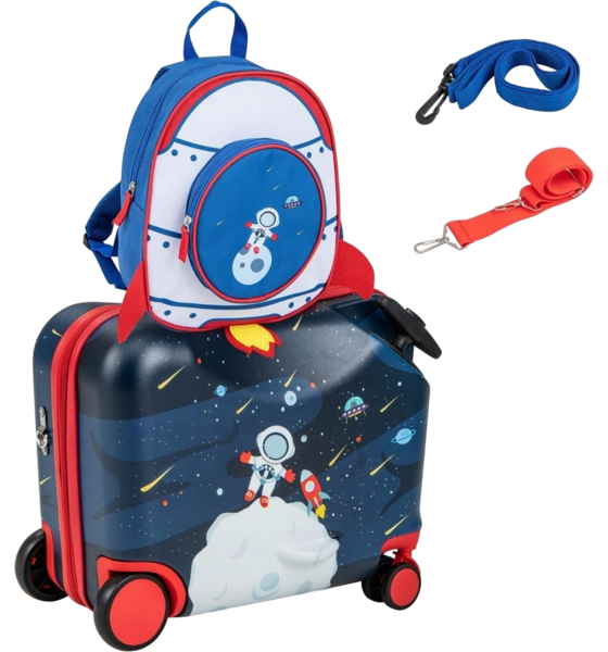 B2X 2-piece Children's Suitcase + Backpack 47 Cm Long Ride-on Suitcase And 30 Cm Wide Backpack 12"+18" A på