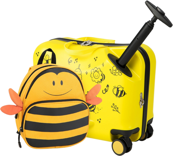 B2X 2-piece Children's Suitcase + Backpack 47 Cm Long Ride-on Suitcase And 30 Cm Wide Backpack Yellow på