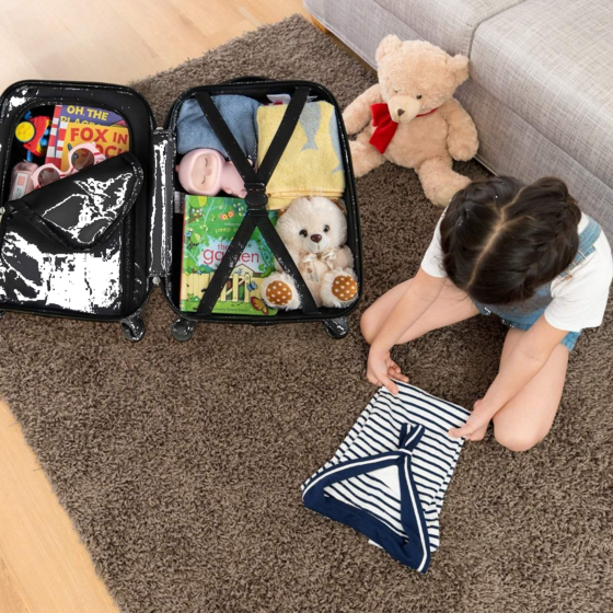 B2X 2-piece Children's Suitcase + Backpack Children's Trolley Made Of Plastic Children's Suitcase Set Sp på
