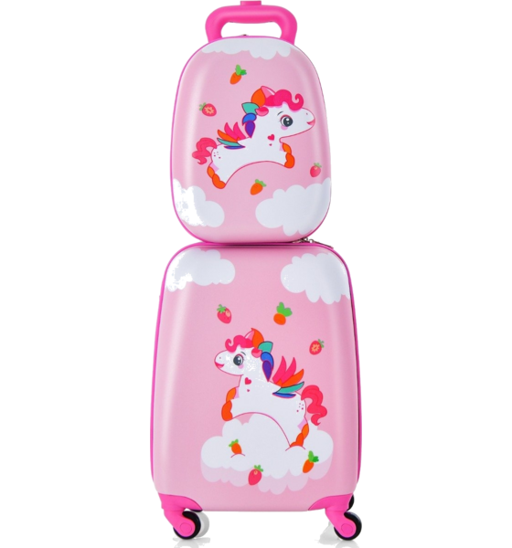 NORTHIX 2-piece Children's Suitcase + Backpack Made Of Plastic Children's Trolley Children's Luggage 12"+16" på