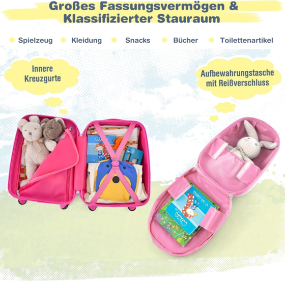 NORTHIX 2-piece Children's Suitcase + Backpack Made Of Plastic Children's Trolley Children's Luggage 12"+16" på