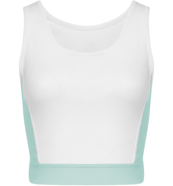 WELLICIOUS 3/4 Crop Top - Diamond White/sea Green på