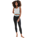 WELLICIOUS 3/4 Crop Top - Diamond White/sea Green på