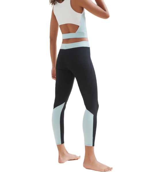 WELLICIOUS 3/4 Crop Top - Diamond White/sea Green på