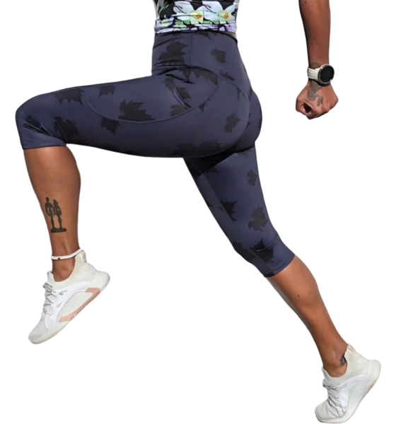 SHE DID 3/4 Tights Midnight Leaves på