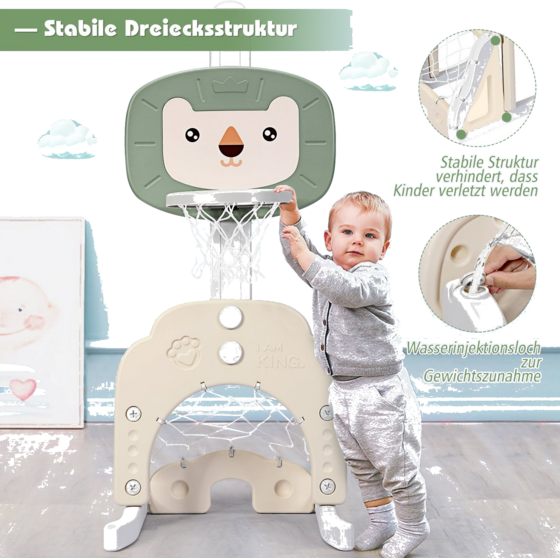 B2X 3-in-1 Basketball Hoop Set Toddler Basketball Hoop With Adjustable Height Basketball Football Golf S på