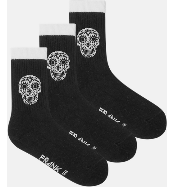 FRANK DANDY 3-pack Scull Ribbed Cotton Socks på