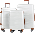 NORTHIX 3-piece Hard Shell Luggage Set With Tsa Lock, White på
