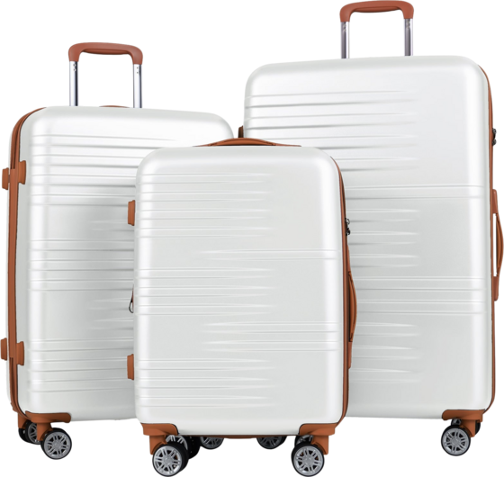 NORTHIX 3-piece Hard Shell Luggage Set With Tsa Lock, White på