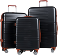 NORTHIX 3-piece Hardshell Luggage Set With Tsa Lock, Black på