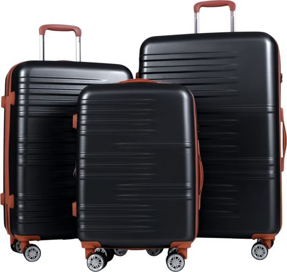 NORTHIX 3-piece Hardshell Luggage Set With Tsa Lock, Black på