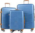 NORTHIX 3-piece Hardshell Luggage Set With Tsa Lock, Blue på