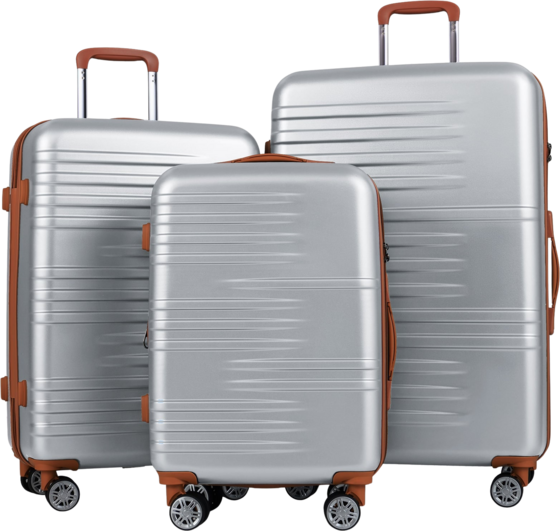 NORTHIX 3-piece Hardshell Luggage Set With Tsa Lock, Silver på