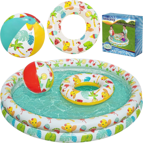 B2X 3in1 Children's Pool 122 X 20 Cm + Circle + Ball Bestway 51124 på