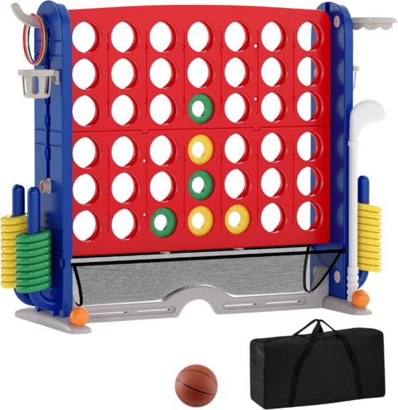 NORTHIX 4-in-1 Giant Connect Game Set With Basketball, Ring Toss, Golf på