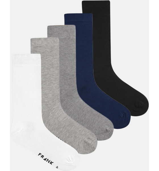 FRANK DANDY 5-pack Bamboo Solid Crew Sock på