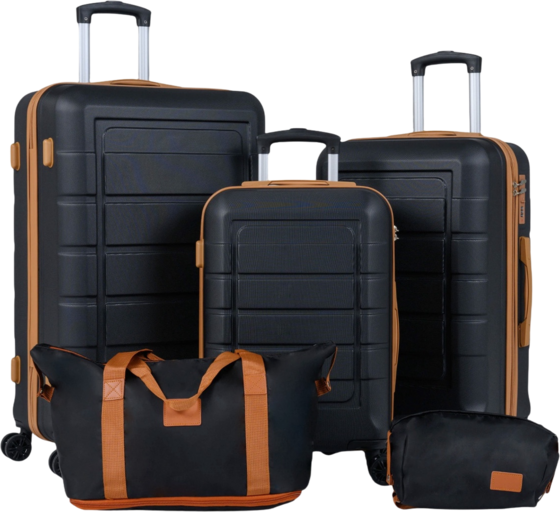 NORTHIX 5-piece Luggage Set, Tsa Lock, Spinner Wheels, Black på