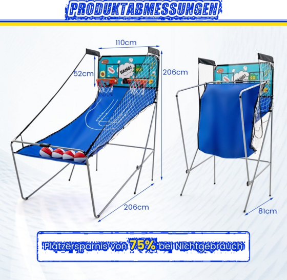 B2X 8 In 1 Basketball Machine With 4 Balls Air Pump 8 Game Modes Arcade Basketball Games Green på