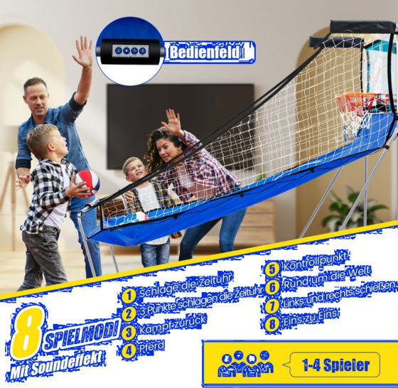 B2X 8 In 1 Basketball Machine With 4 Balls Air Pump 8 Game Modes Arcade Basketball Games Green på