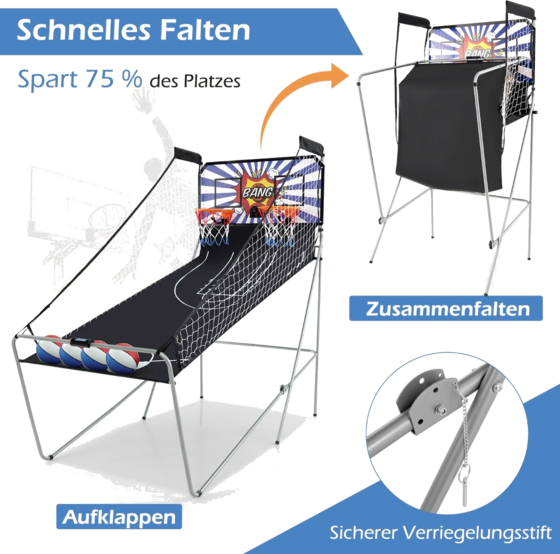 NORTHIX 8-in-1 Foldable Electronic Basketball Arcade Game på