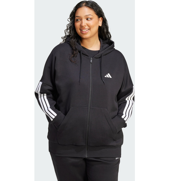 ADIDAS Adidas Essentials 3-stripes Full-zip Fleece Hoodie (plus Size) på