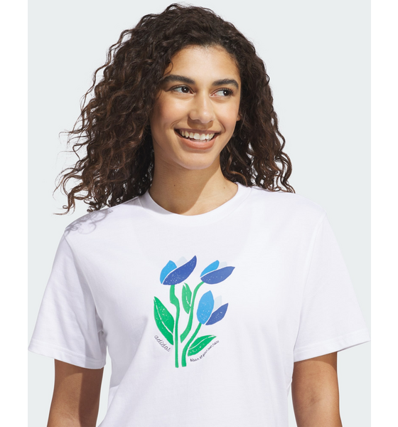 ADIDAS Adidas Floral Bloom At Your Own Pace T-shirt Med Grafik på