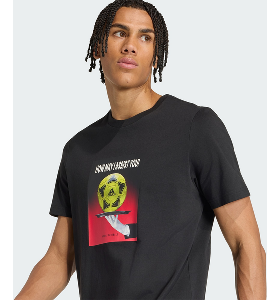 ADIDAS Adidas Foorball Slogan T-shirt Med Grafik på