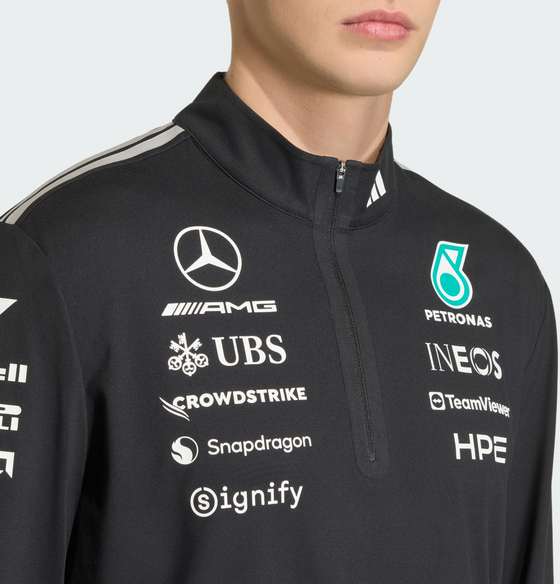 ADIDAS Adidas Mercedes - Amg Petronas Formula 1 Team Engineers Sweatshirt Med Kvartslång Dragkedja på