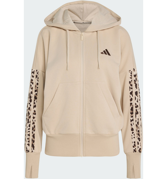 ADIDAS Adidas Seasonal Essentials Animal Print 3-stripes Träningsjacka Med Hel Dragkedja Och Huva på