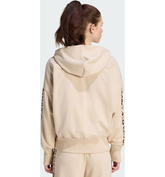 ADIDAS Adidas Seasonal Essentials Animal Print 3-stripes Träningsjacka Med Hel Dragkedja Och Huva på