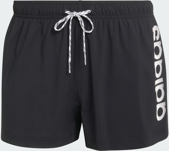 ADIDAS Adidas Stretchiga Stickade 3-tums Badbyxorna Med Logga på