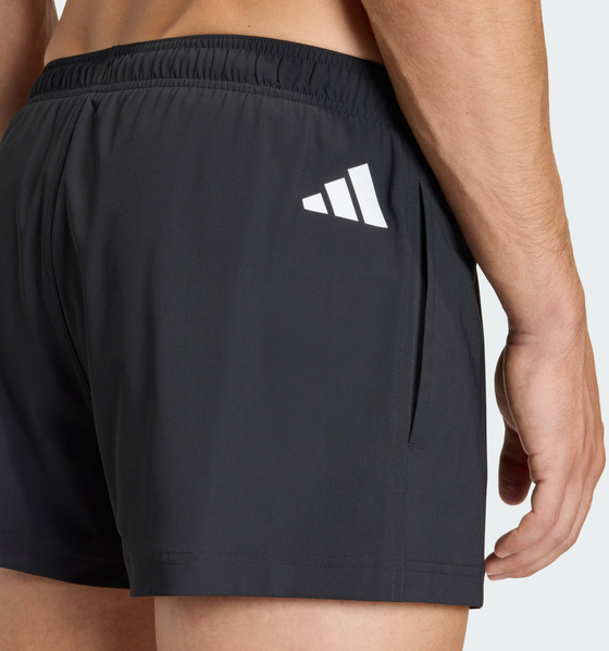 ADIDAS Adidas Stretchiga Stickade 3-tums Badbyxorna Med Logga på