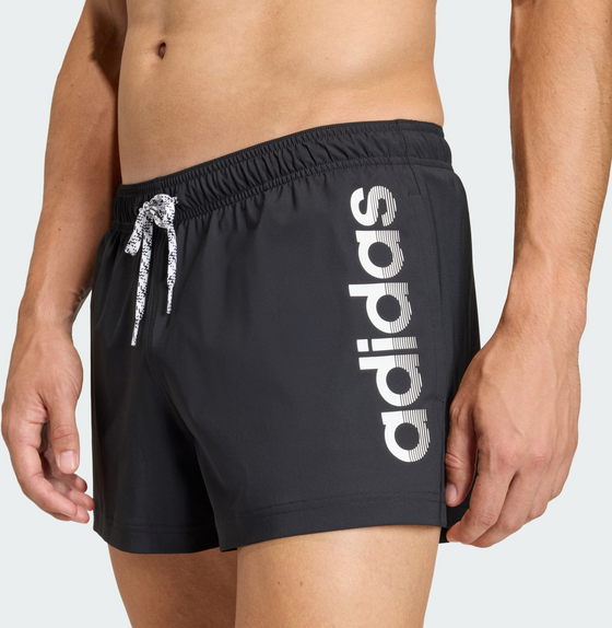 ADIDAS Adidas Stretchiga Stickade 3-tums Badbyxorna Med Logga på