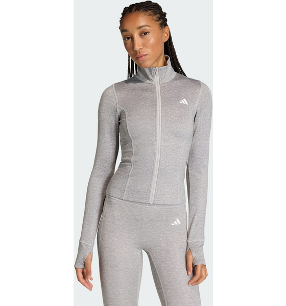 ADIDAS Adidas Workout Essentials Heather Jacka Med Dragkedja på