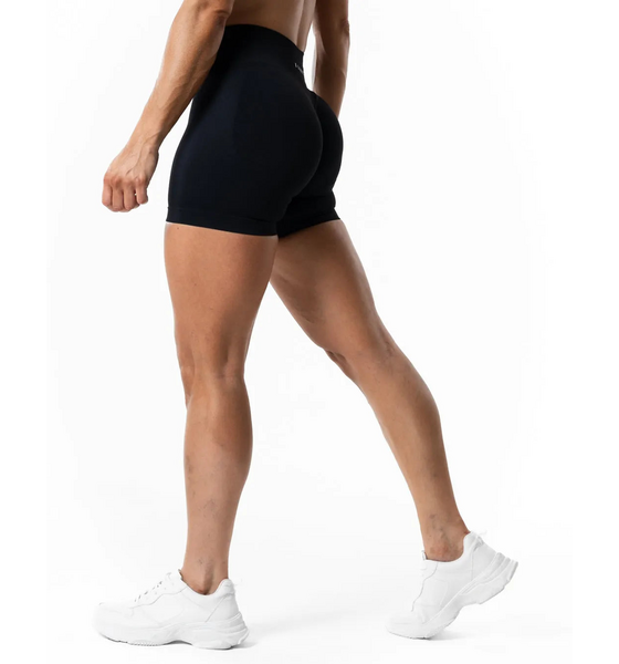 RELODE Aura Seamless Scrunch Shorts - Black på