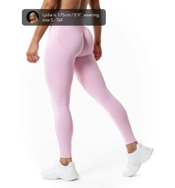 RELODE Aura Seamless Scrunch Tights - Light Pink på