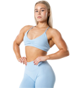 RELODE Aura Seamless Sports Bra - Light Blue på