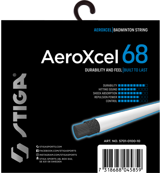 STIGA Badminton String Aeroxcel 68 200m Reel White på