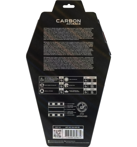 STIGA Bat Carbon Advance Cybershape på
