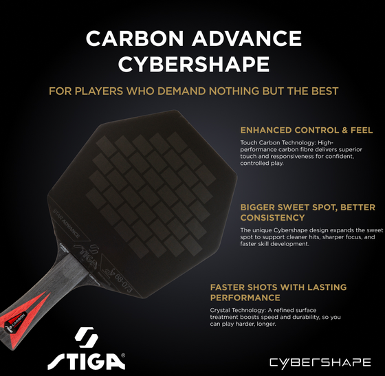 STIGA Bat Carbon Advance Cybershape på