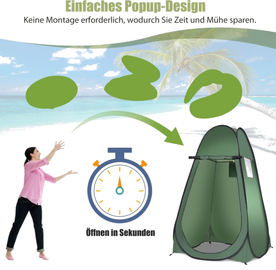 B2X Beach Shower Tent Changing Tent Toilet Tent Side Tent Large Tent Cabin Folding Green på