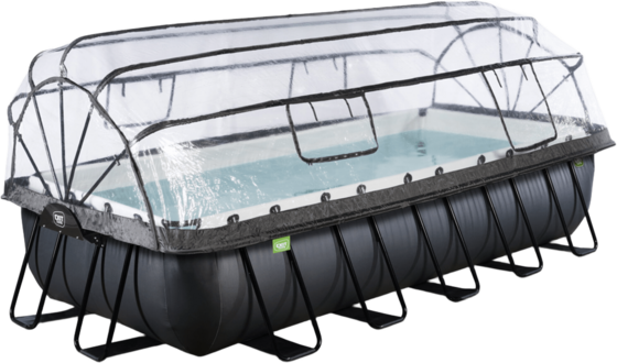 EXIT Black Leather Pool 540x250x100cm Med Sandfilterpump Och Tak - Svart på