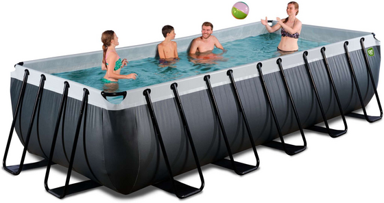 EXIT Black Leather Pool 540x250x122cm Med Filterpump - Svart på
